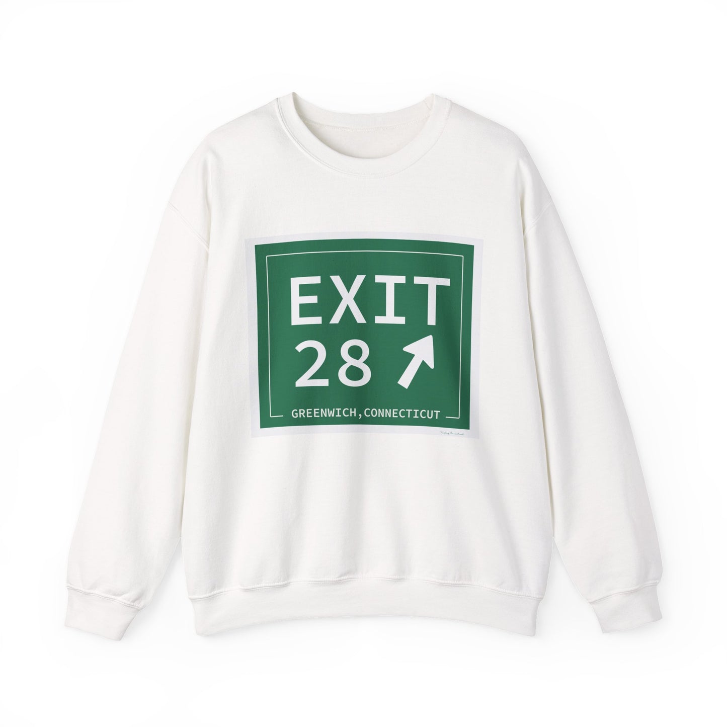 Vintage Exit 28 Merritt Parkway Sign Unisex Heavy Blend™ Crewneck Sweatshirt
