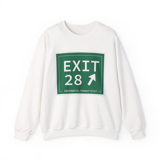 Vintage Exit 28 Merritt Parkway Sign Unisex Heavy Blend™ Crewneck Sweatshirt