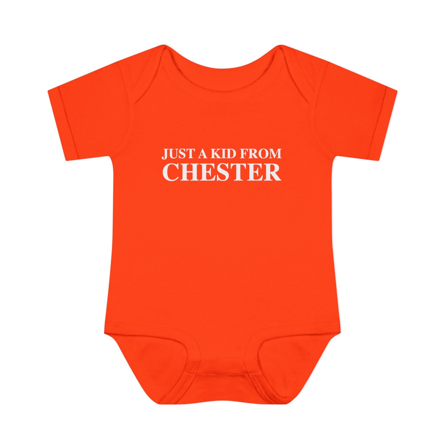 Just a kid from Chester Infant Baby Rib Bodysuit