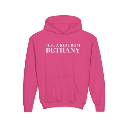 Just a kid from Bethany Youth Heavy Blend Hooded Sweatshirt
