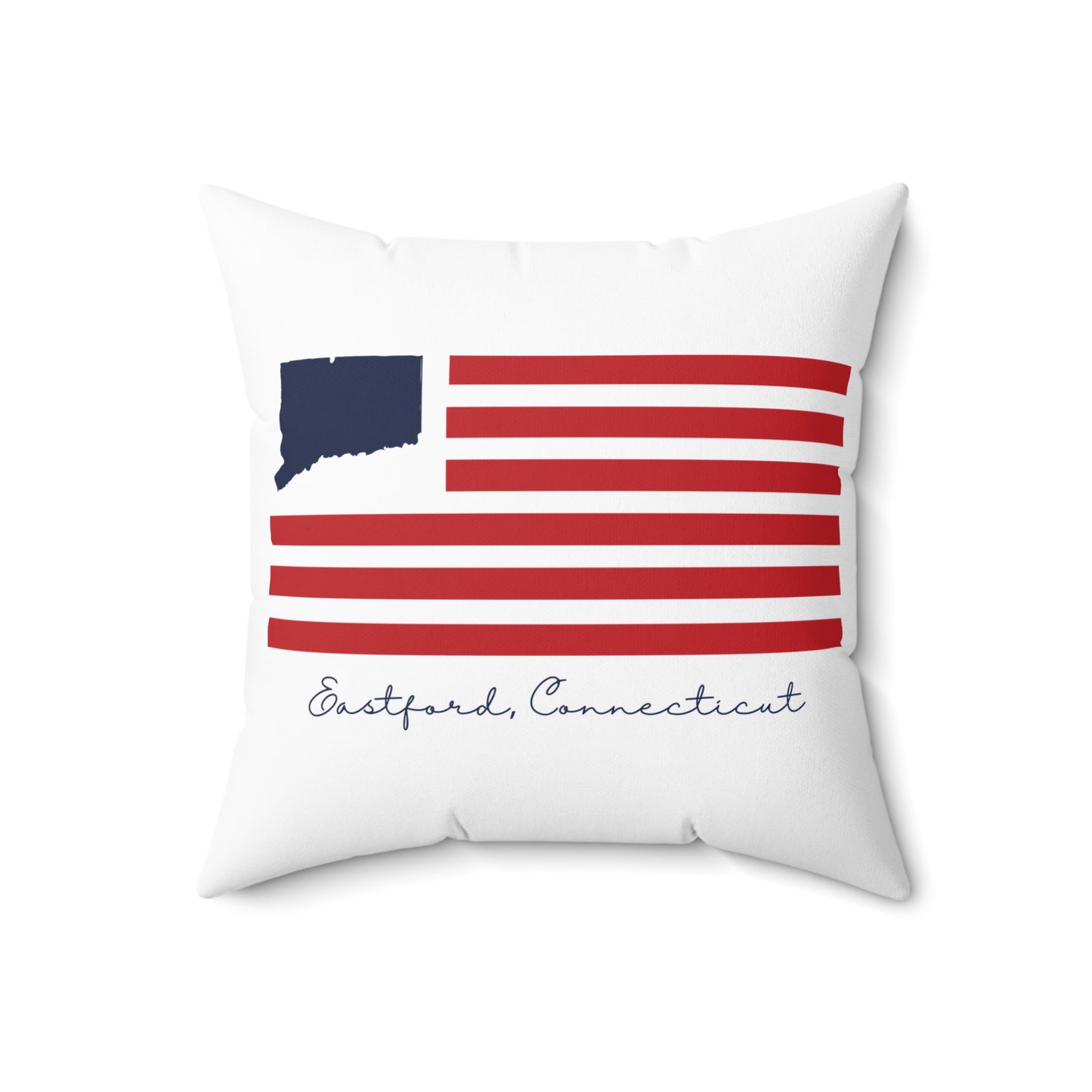 Eastford Connecticut Flag Spun Polyester Square Pillow