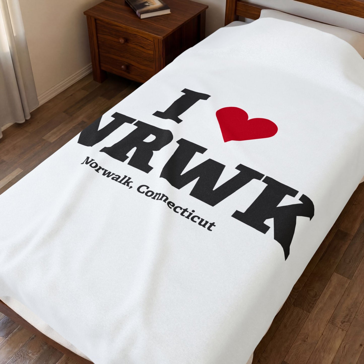 I Heart NRWK Velveteen Plush Blanket