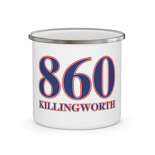 860 Killingworth Red, White & Blue Enamel Camping Mug