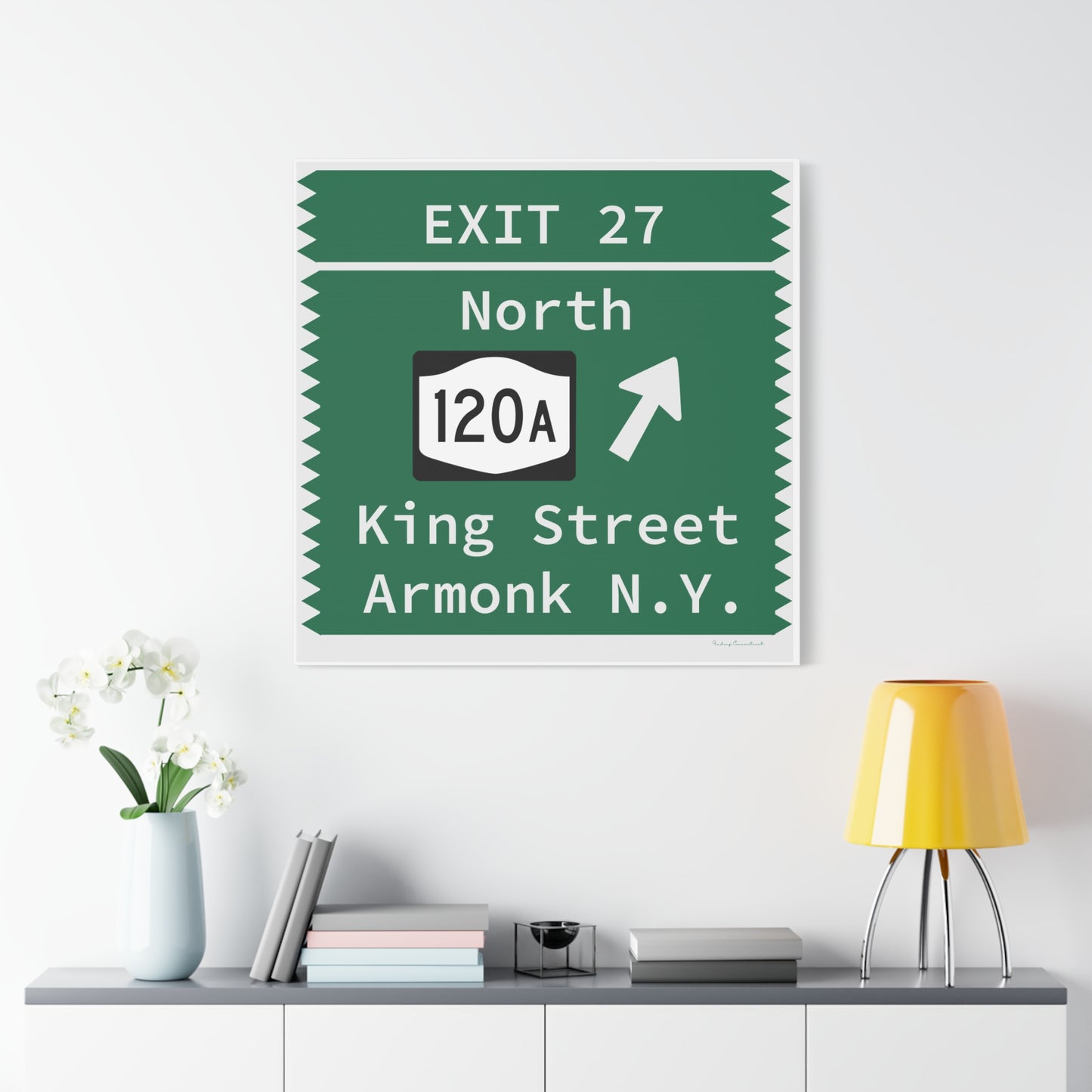 Vintage Merritt Parkway Exit 27 Sign Matte Canvas, Stretched, 1.25"