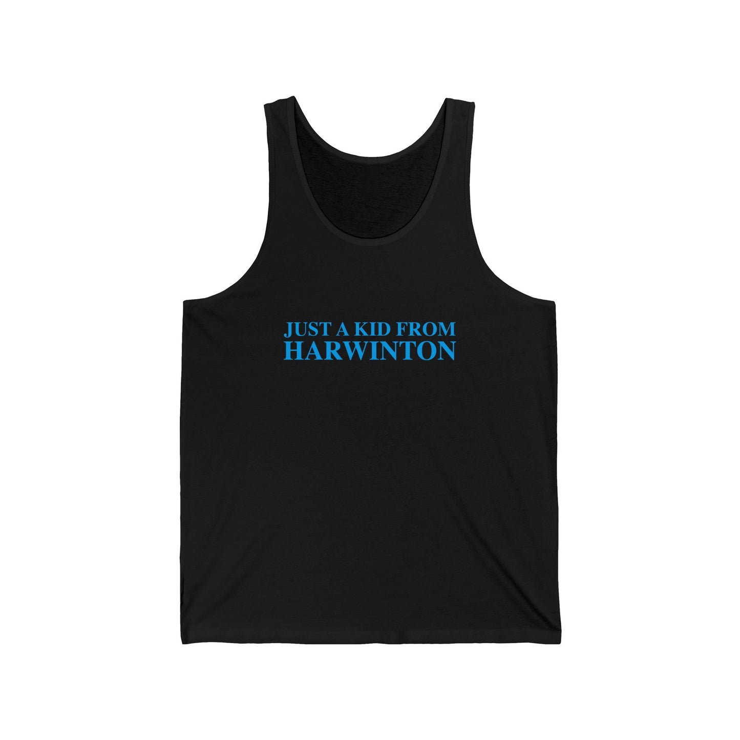 Just a kid from Harwinton Unisex Jersey Tank Top