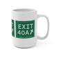 Vintage Exit 40A Merritt Parkway Sign Mug 15oz