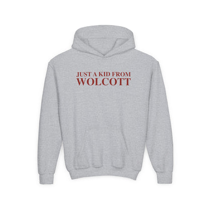Just a kid from Wolcott Youth Heavy Blend Hooded Sweatshirt