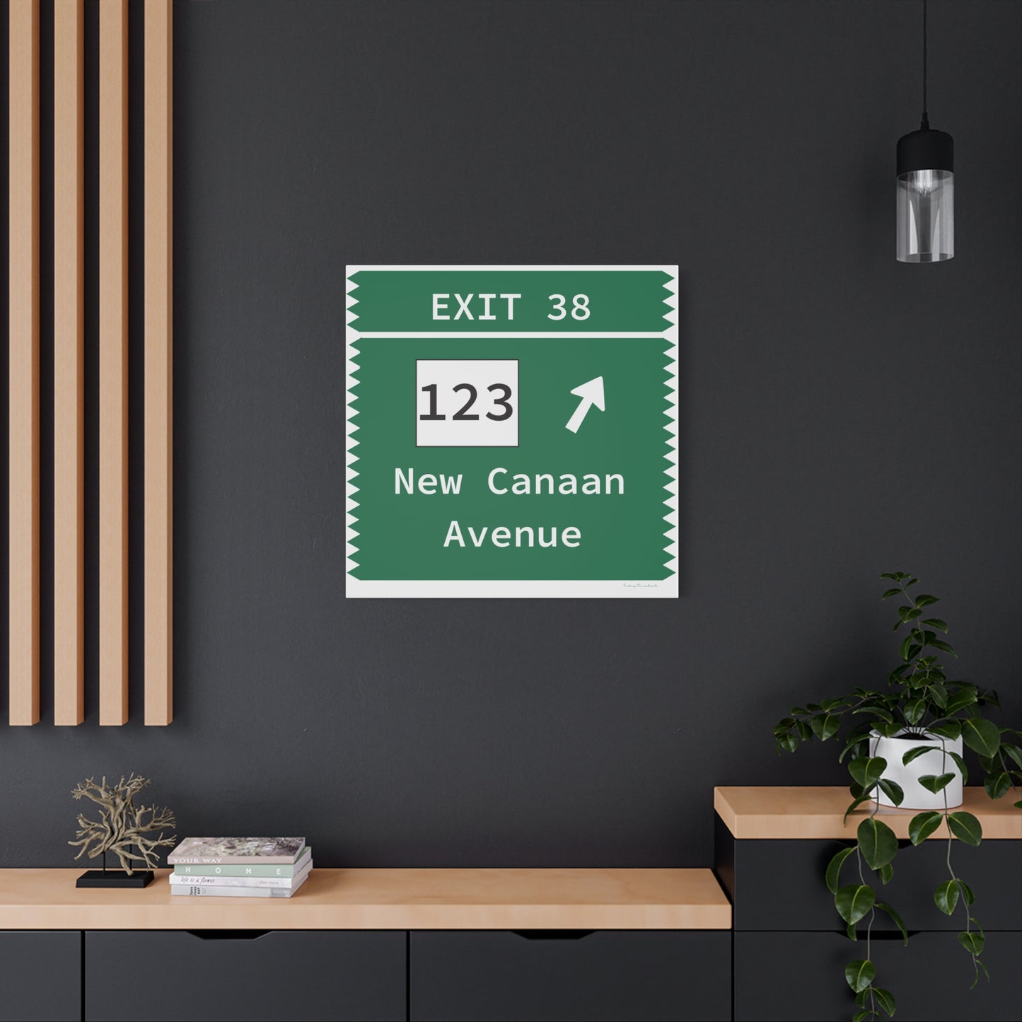 Vintage Merritt Parkway Exit 38 Sign Matte Canvas, Stretched, 1.25"