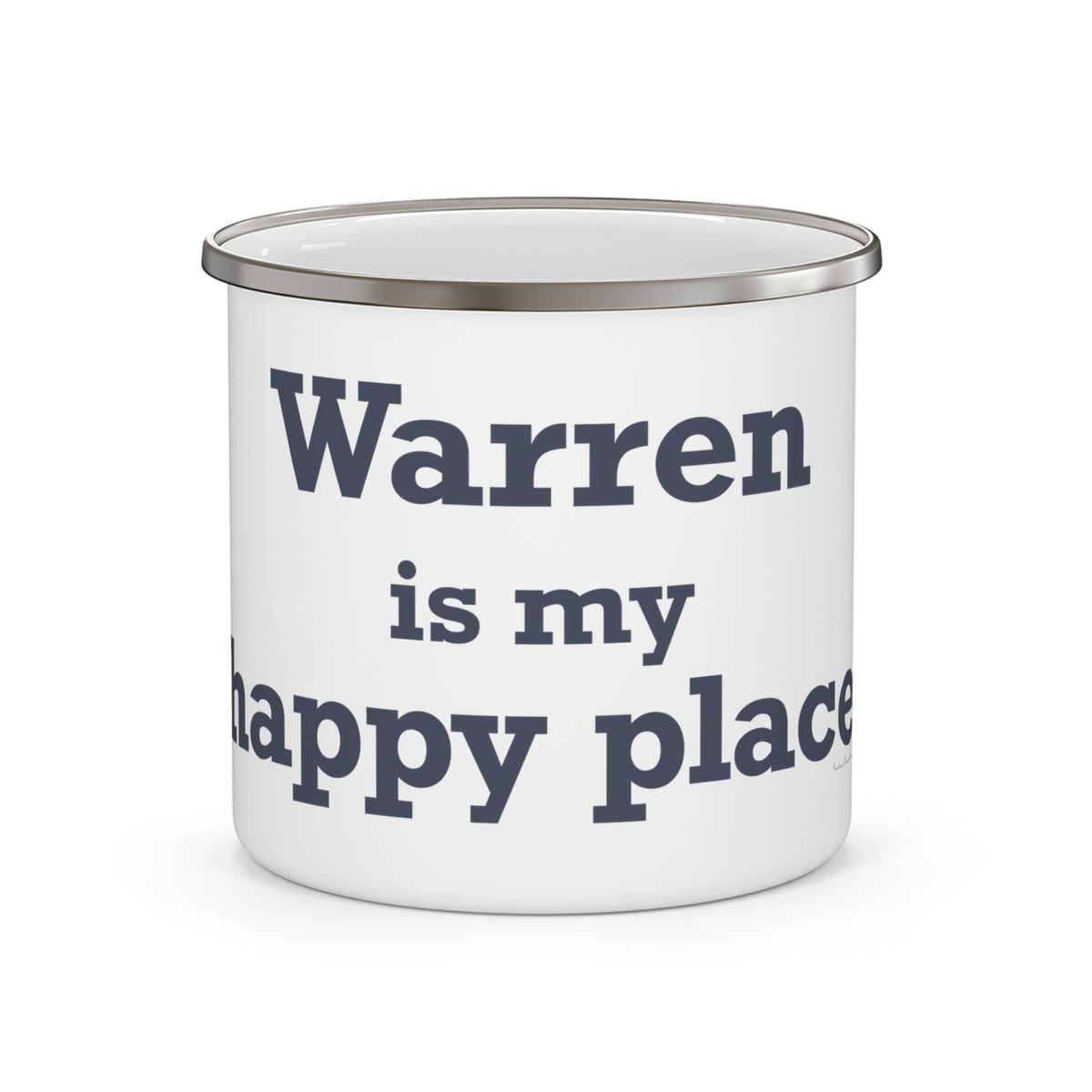 Warren is My Happy Place Enamel Camping Mug