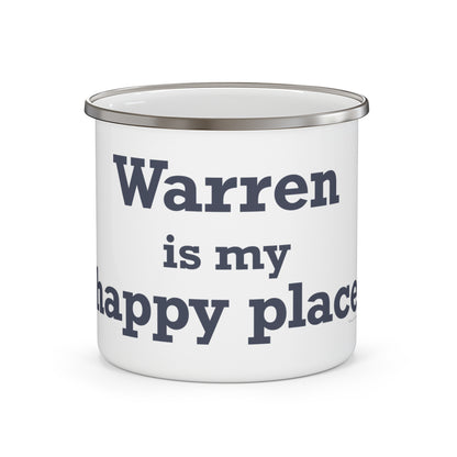 Warren is My Happy Place Enamel Camping Mug
