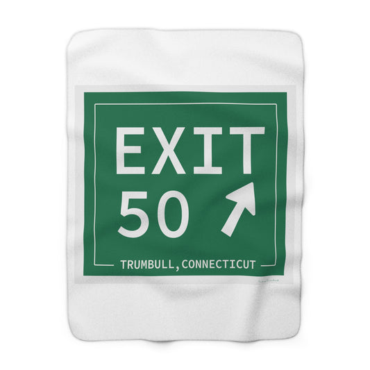 Vintage Exit 50  Merritt Parkway Sign Sherpa Fleece Blanket