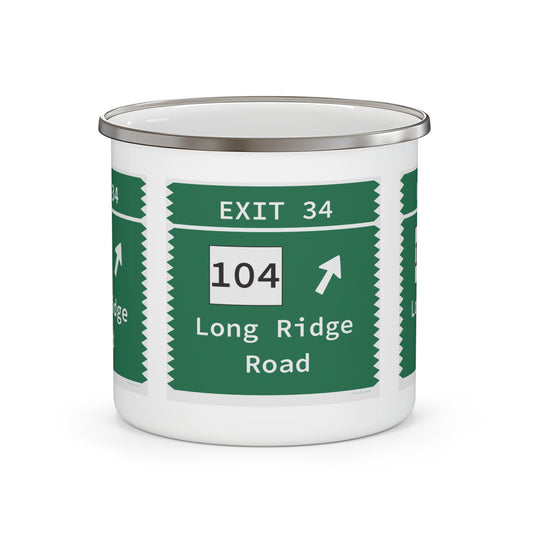Vintage Merritt Parkway Exit 34 Sign Enamel Camping Mug