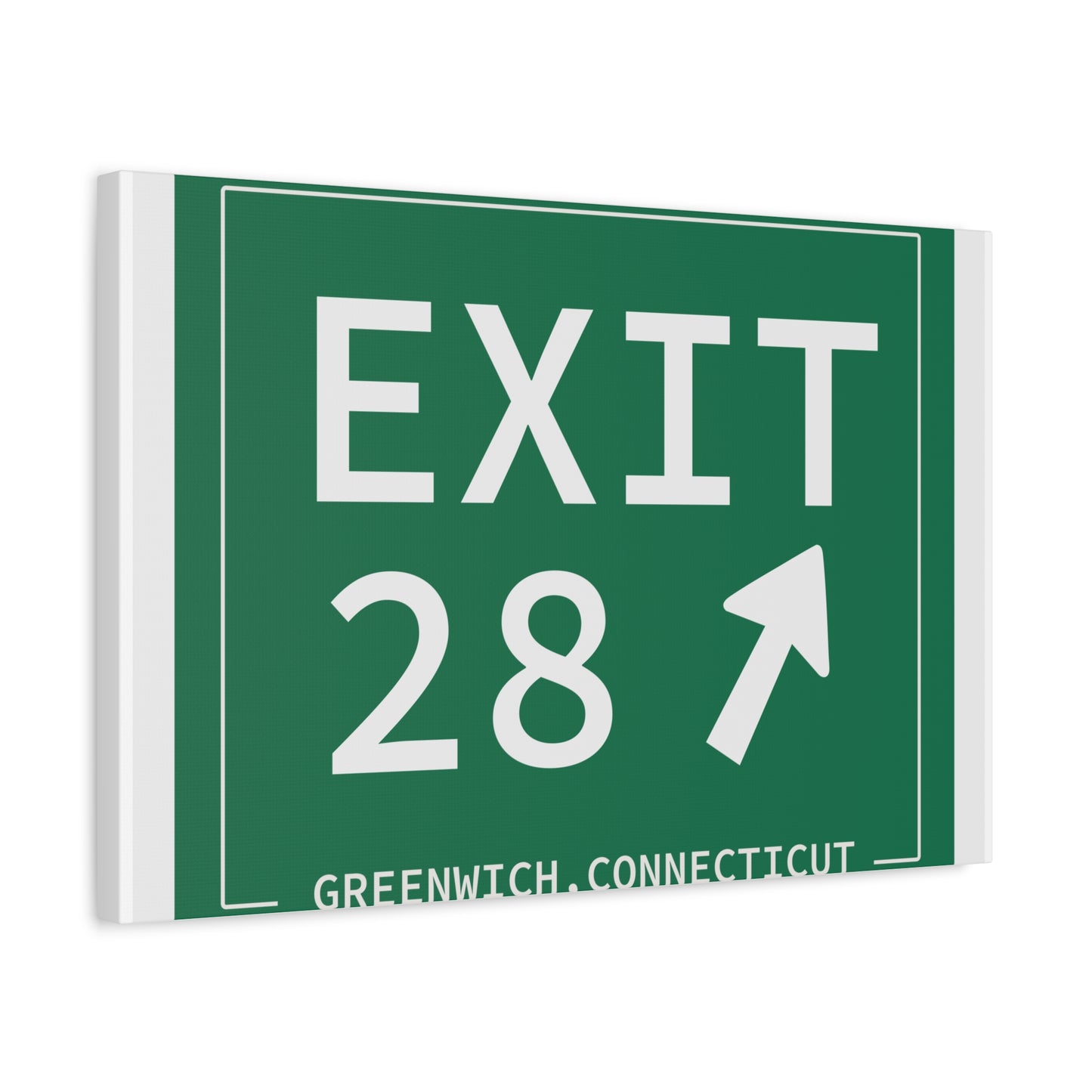 Vintage Exit 28 Merritt Parkway Sign Matte Canvas, Stretched, 1.25"