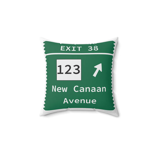 Vintage Merritt Parkway Exit 38 Sign Spun Polyester Square Pillow