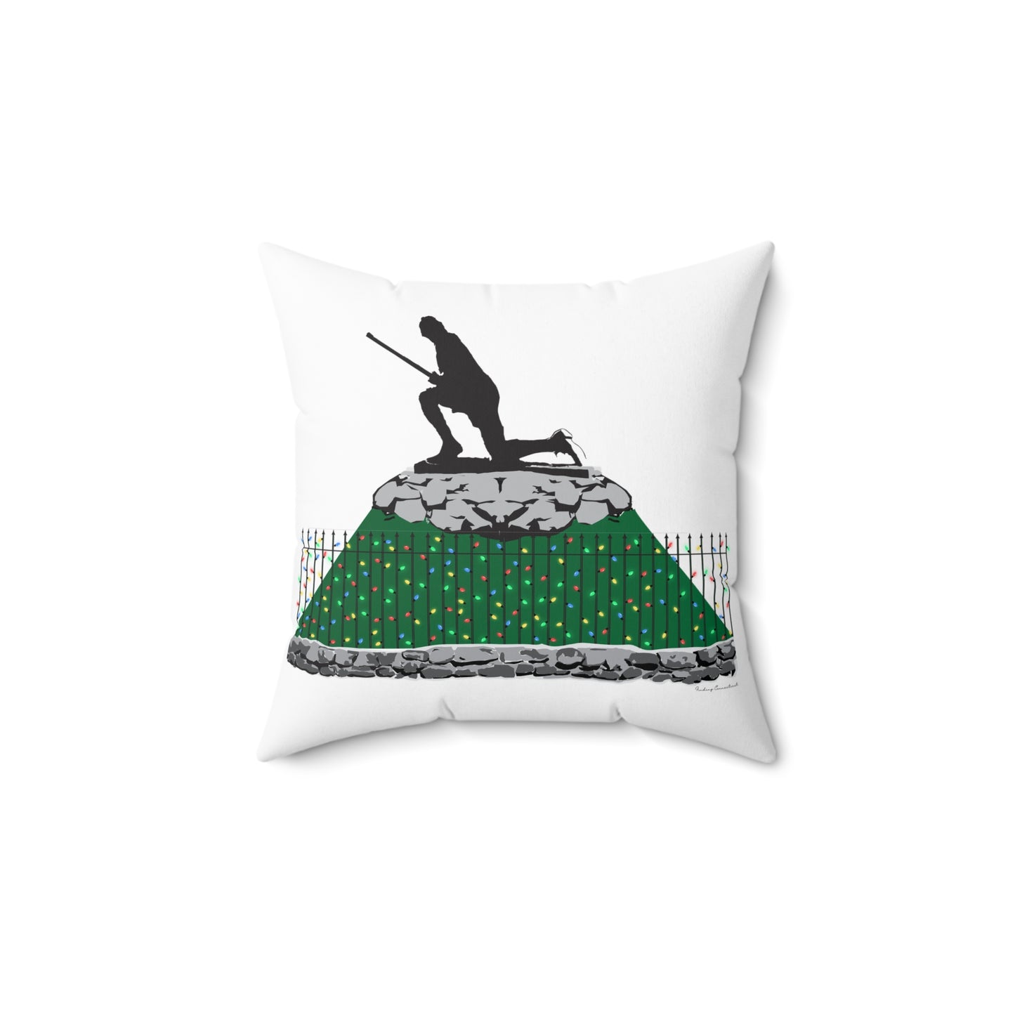 Minuteman Holiday Lights Spun Polyester Square Pillow