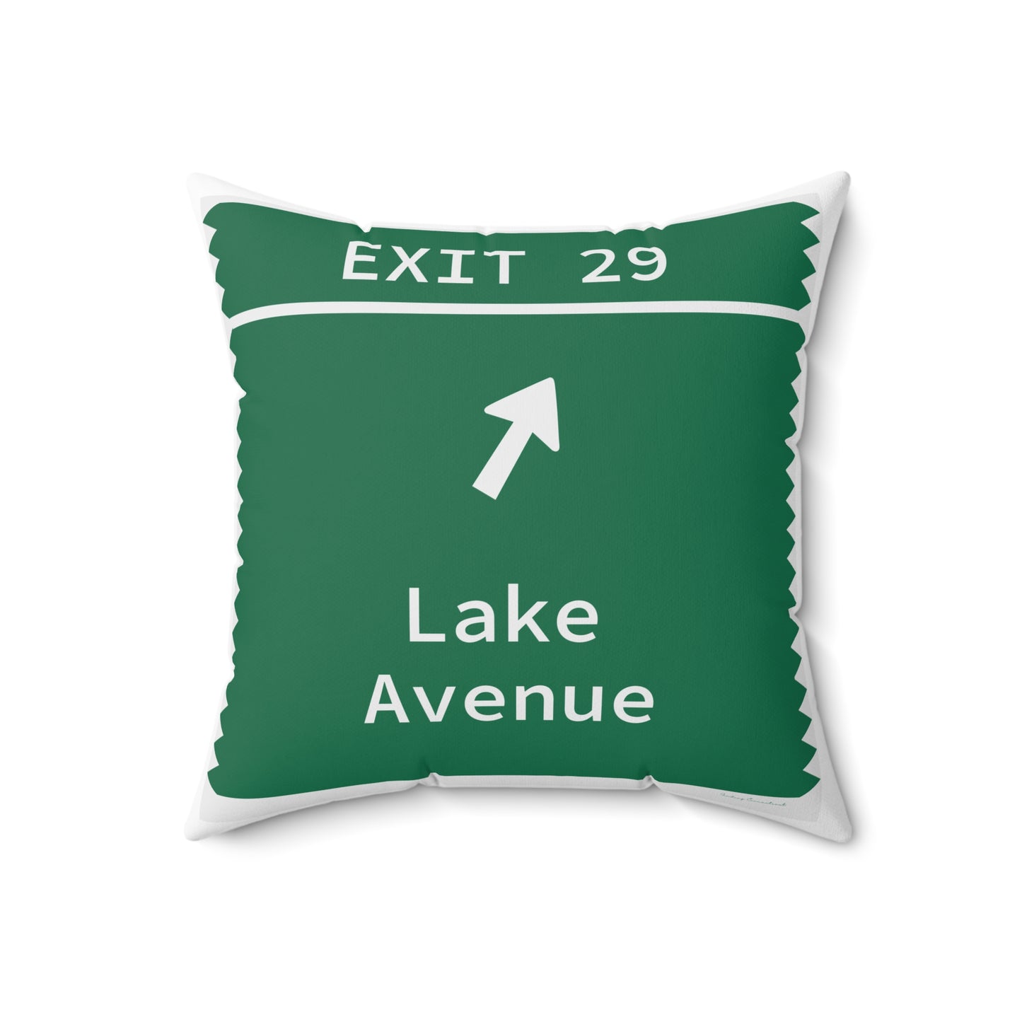 Vintage Merritt Parkway Exit 29 Sign Spun Polyester Square Pillow
