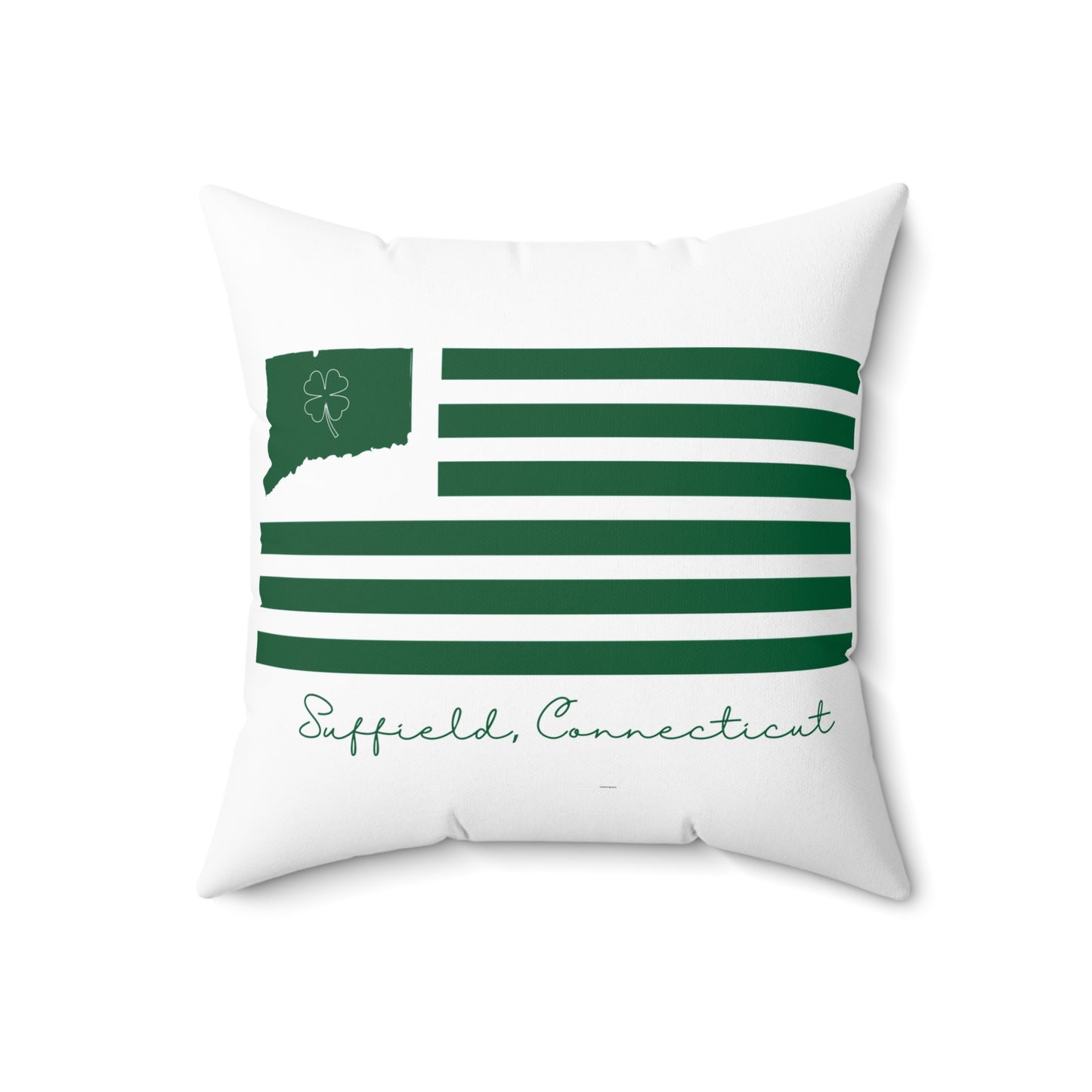 Suffield Connecticut St. Patrick’s Day Flag Spun Polyester Square Pillow