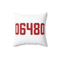 06480 Portland Connecticut Zip Code Spun Polyester Square Pillow