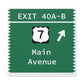 Vintage Merritt Parkway Exit 40 A-B Sign Matte Canvas, Stretched, 1.25"