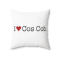 I Heart Cos Cob. Spun Polyester Square Pillow