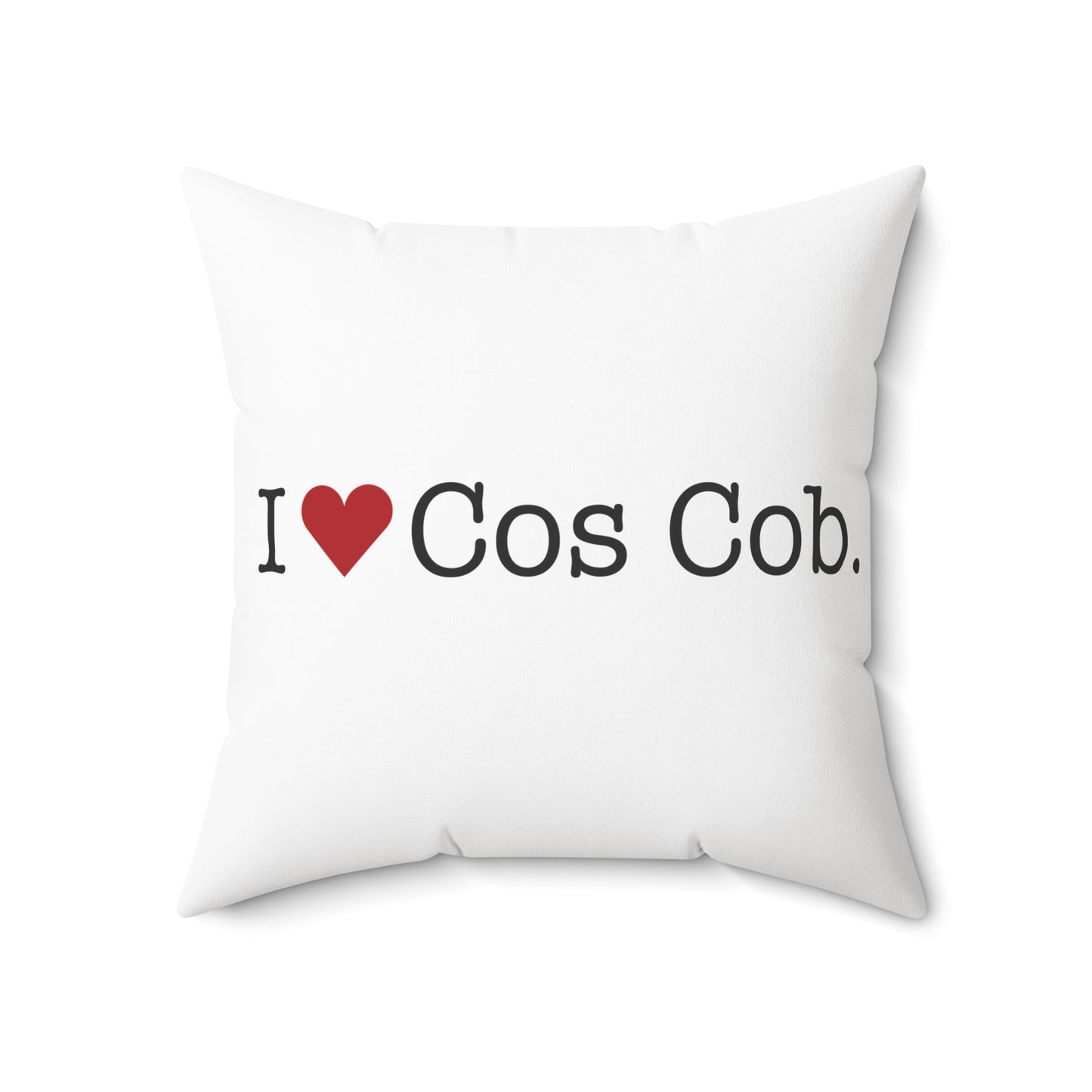 I Heart Cos Cob. Spun Polyester Square Pillow