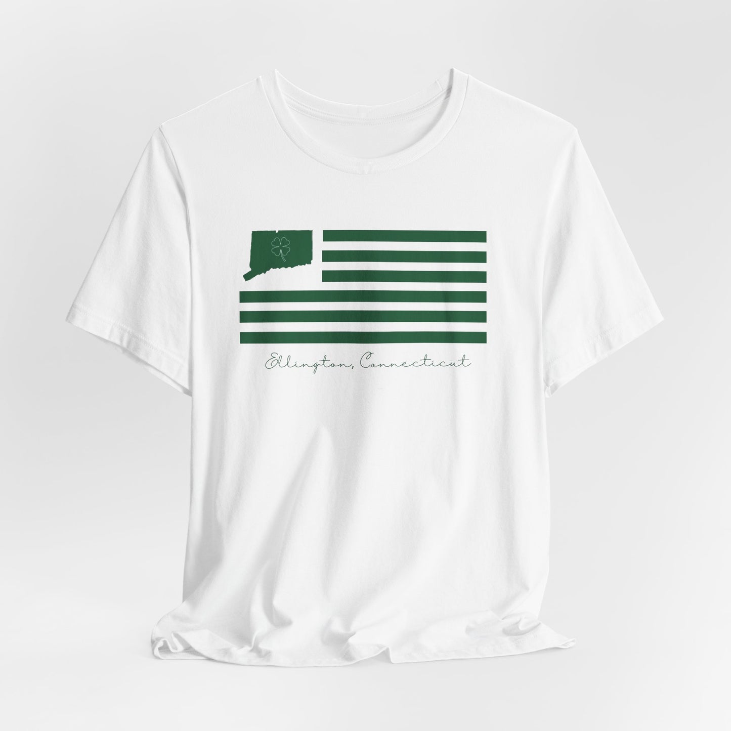 Ellington Connecticut St. Patrick’s Day Flag nisex Jersey Short Sleeve T-Shirt