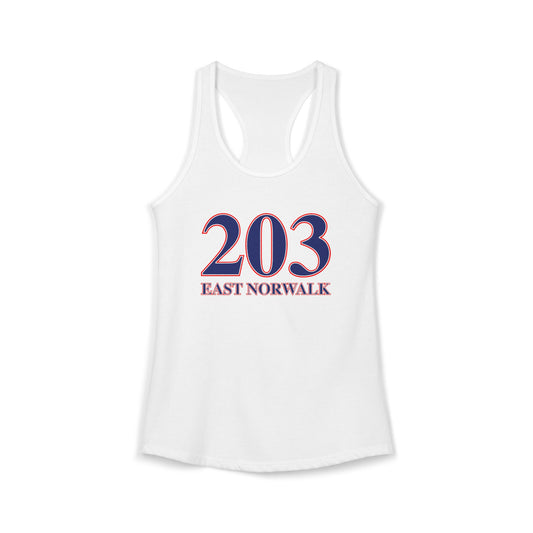 203 East Norwalk Red, White & Blue Women's Ideal Racerback Tank Top
