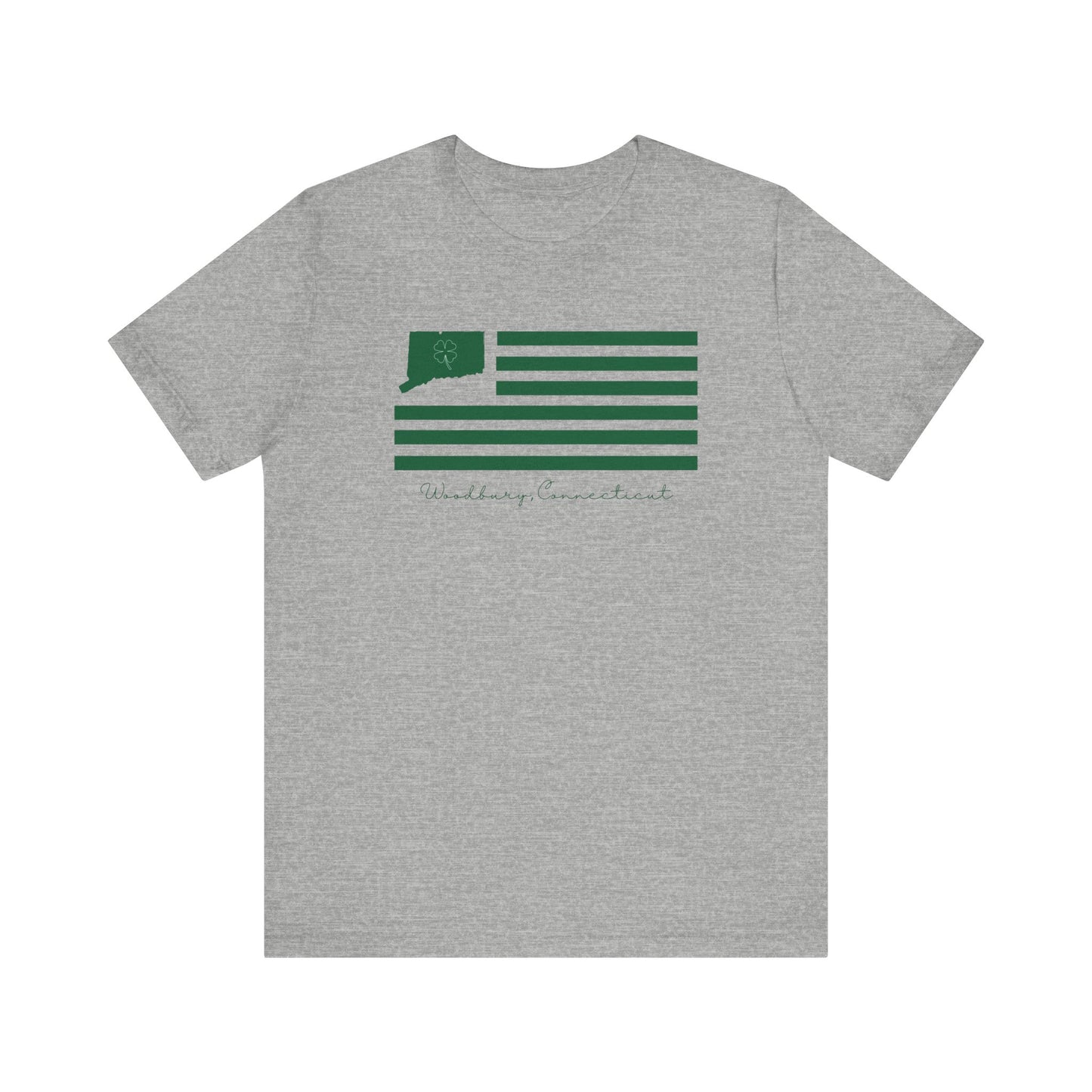 Woodbury Connecticut St. Patrick’s Day Flag Unisex Jersey Short Sleeve T-Shirt