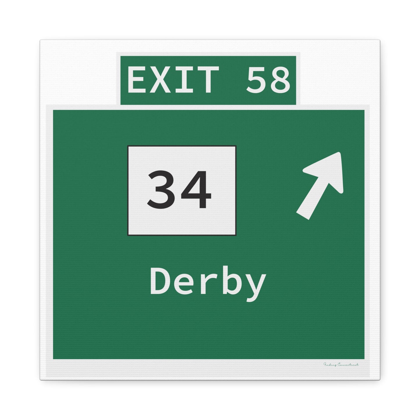 Vintage WCP Exit 58 Sign Matte Canvas, Stretched, 1.25"