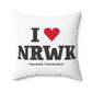 I Heart NRWK Spun Polyester Square Pillow