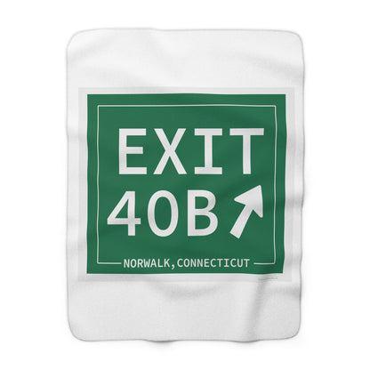 Vintage Exit 40B Merritt Parkway Sign Sherpa Fleece Blanket
