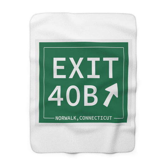 Vintage Exit 40B Merritt Parkway Sign Sherpa Fleece Blanket