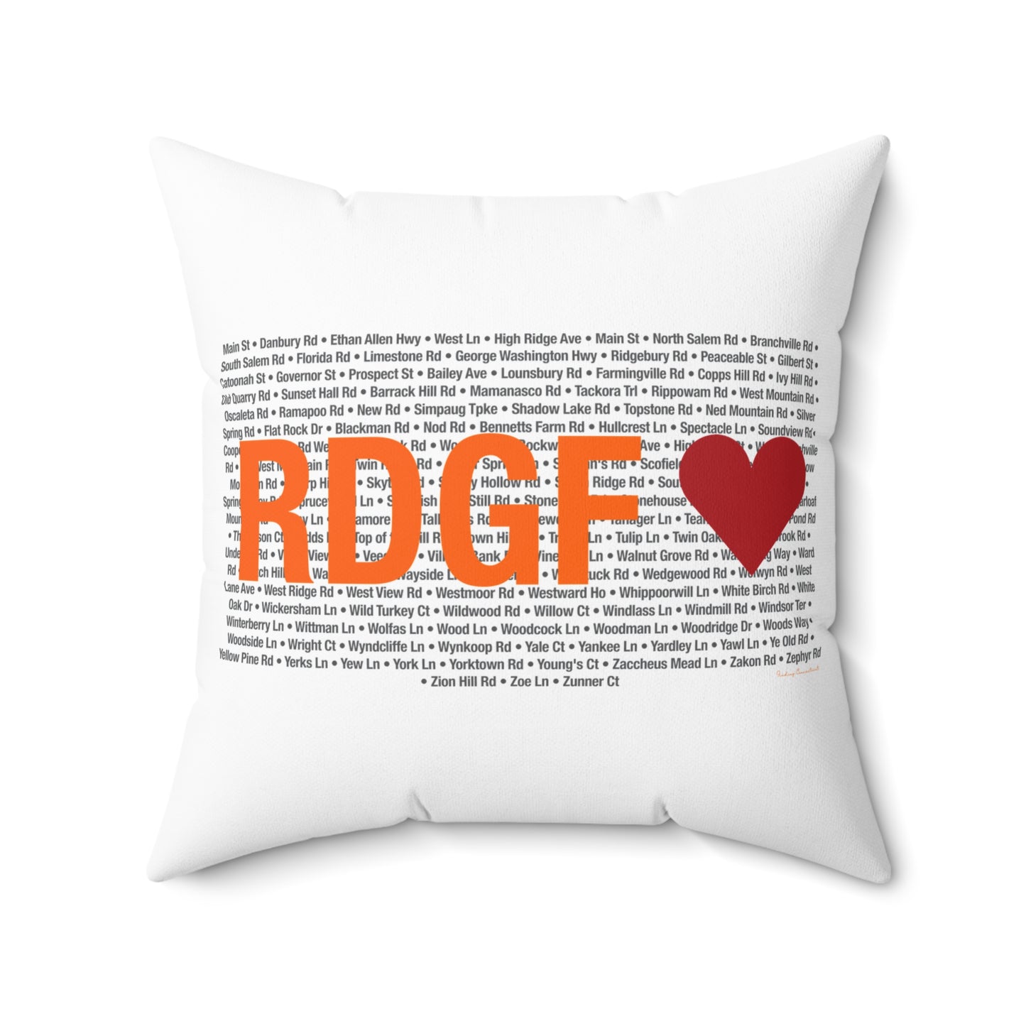 Ridgefield Love Spun Polyester Square Pillow