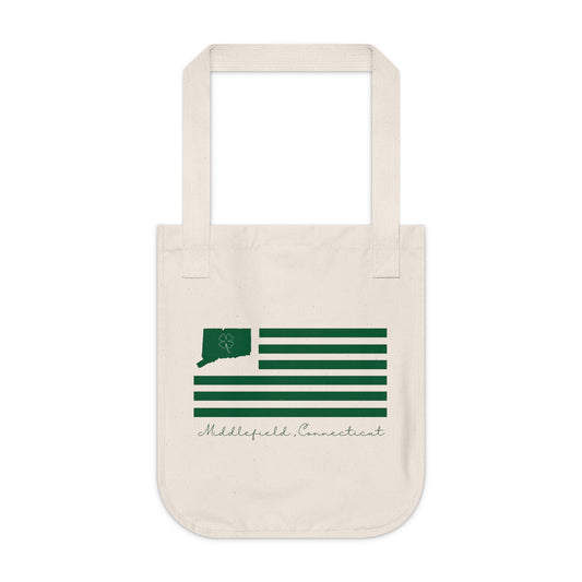 Middlefield Connecticut St. Patrick’s Day Flag Organic Canvas Tote Bag