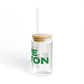 Love Easton Glass Can with Straw and Lid, 16oz