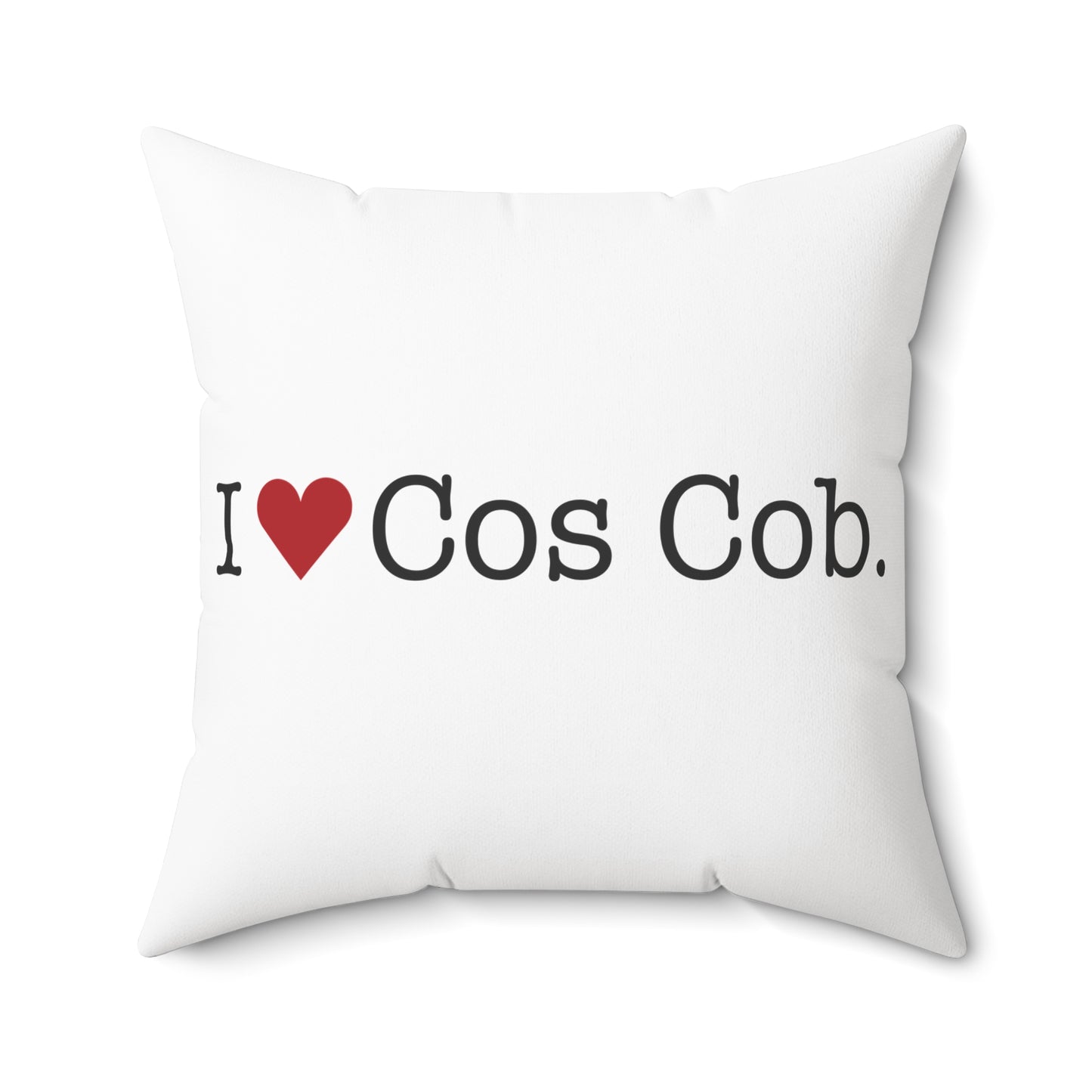 I Heart Cos Cob. Spun Polyester Square Pillow