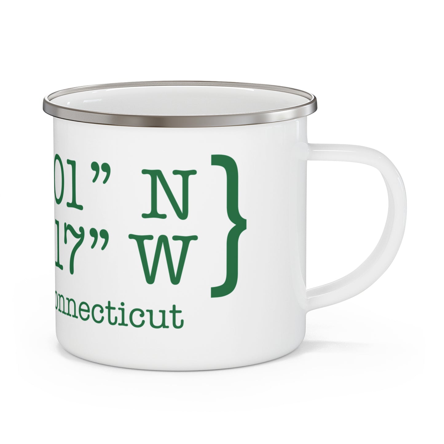 Bridgeport Coordinates Enamel Camping Mug