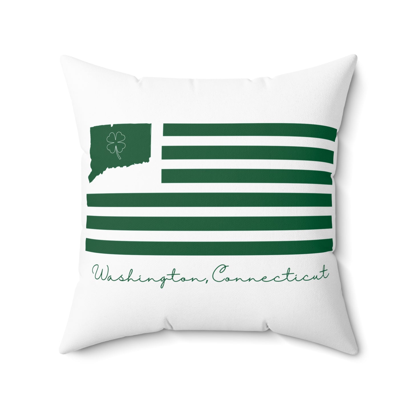 Washington Connecticut St. Patrick’s Day Flag Spun Polyester Square Pillow