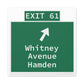 Vintage WCP Exit 61 Sign Matte Canvas, Stretched, 1.25"