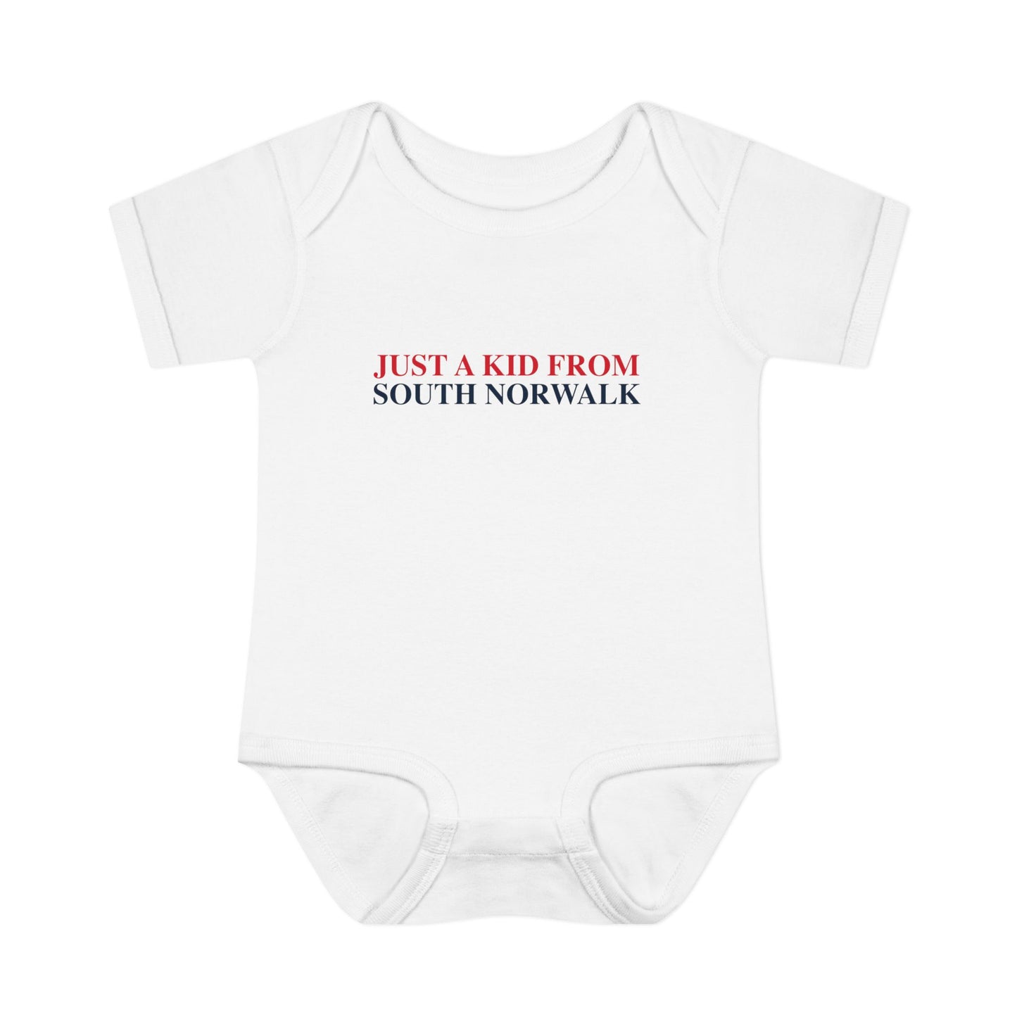 Just a kid from South Norwalk Infant Baby Rib Bodysuit