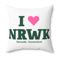 I Heart NRWK Spun Polyester Square Pillow