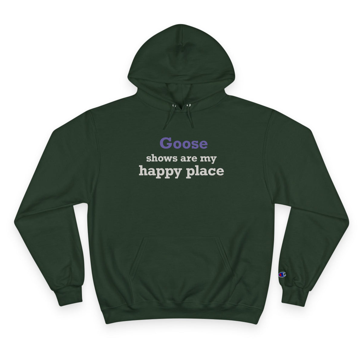 Goose Shows Are My Happy Place - Gray & Purple Champion Hoodie