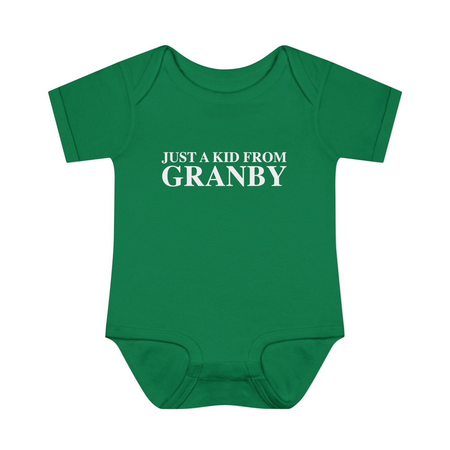 Just a kid from Granby Infant Baby Rib Bodysuit