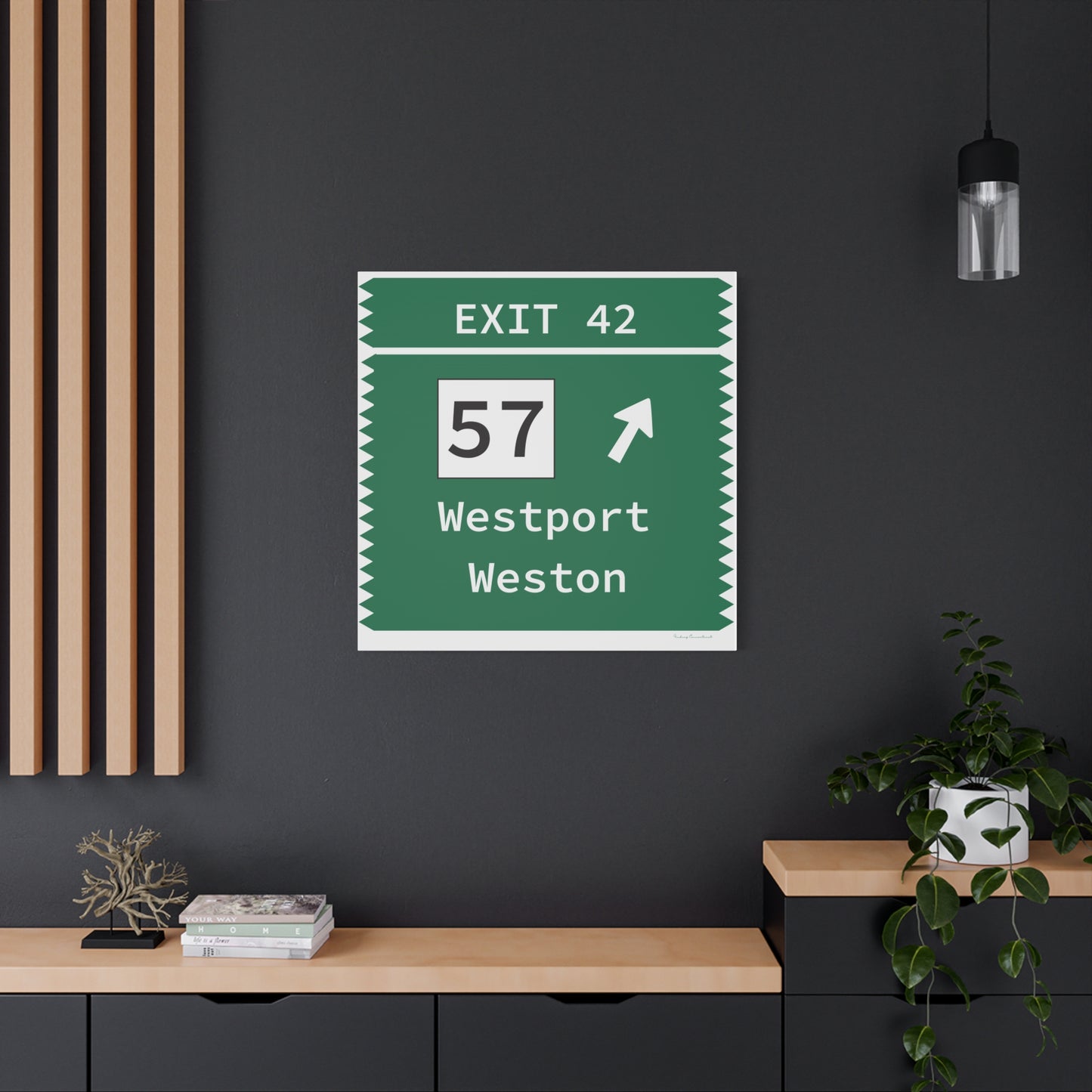Vintage Merritt Parkway Exit 42 Sign Matte Canvas, Stretched, 1.25"