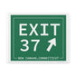 Vintage Exit 37 Merritt Parkway Sign Matte Canvas, Stretched, 1.25"