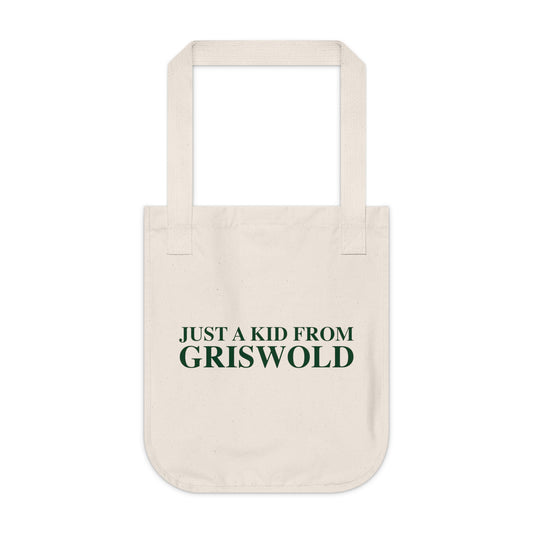 Just a kid from Griswold Organic Canvas Tote Bag