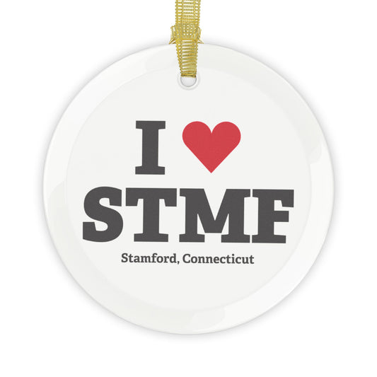 I Heart STMF Glass Ornaments
