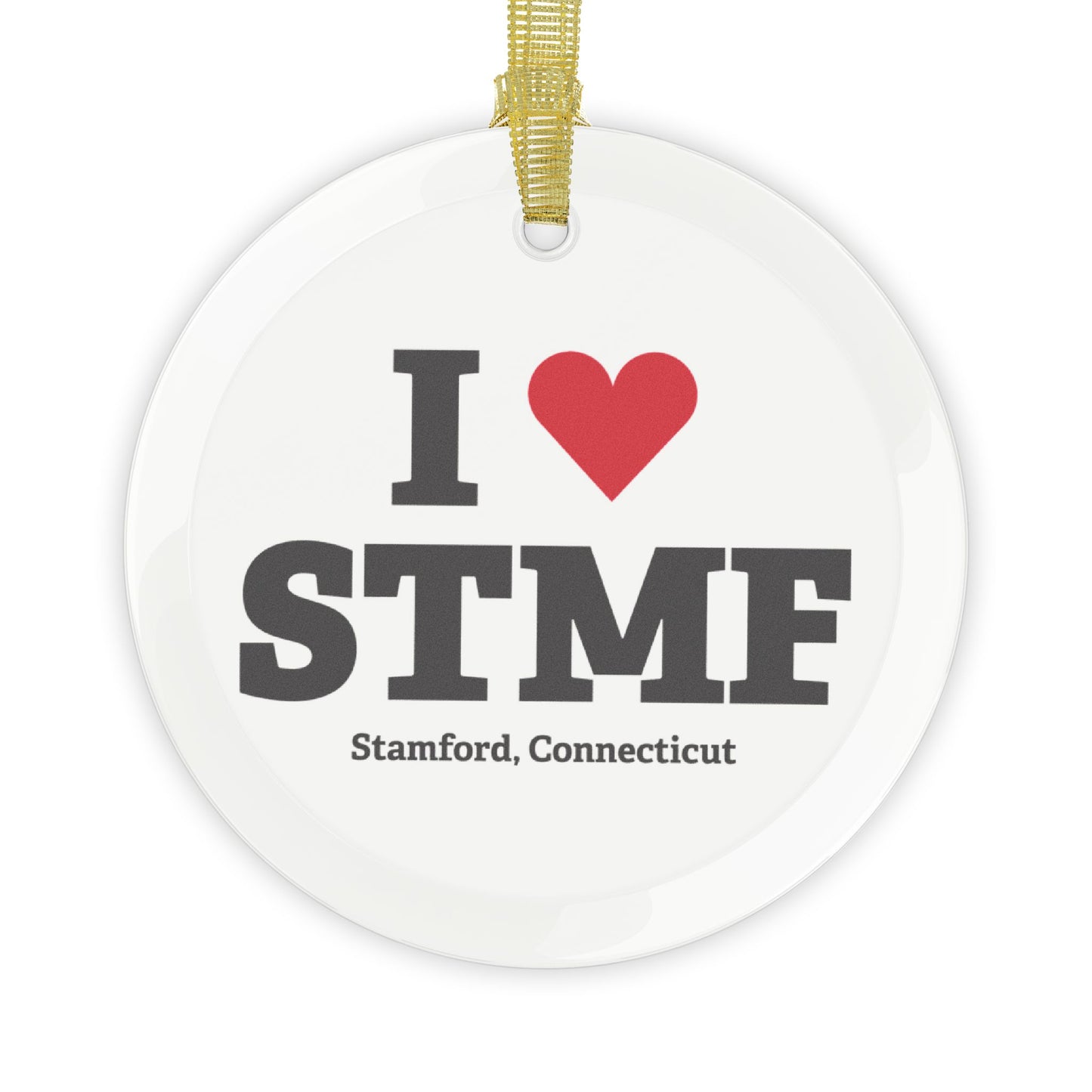 I Heart STMF Glass Ornaments