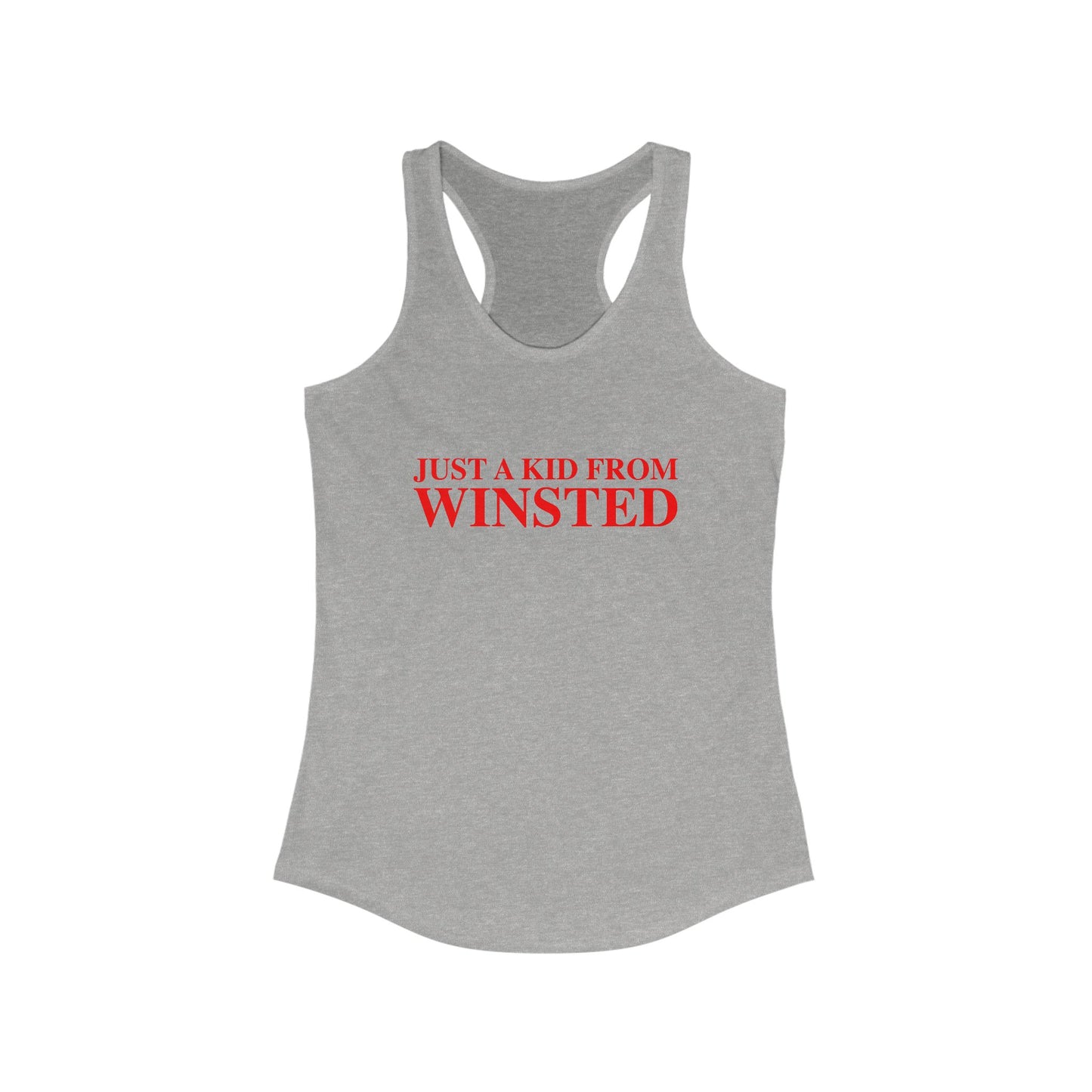 Just a kid from Winsted Women's Ideal Racerback Tank Top