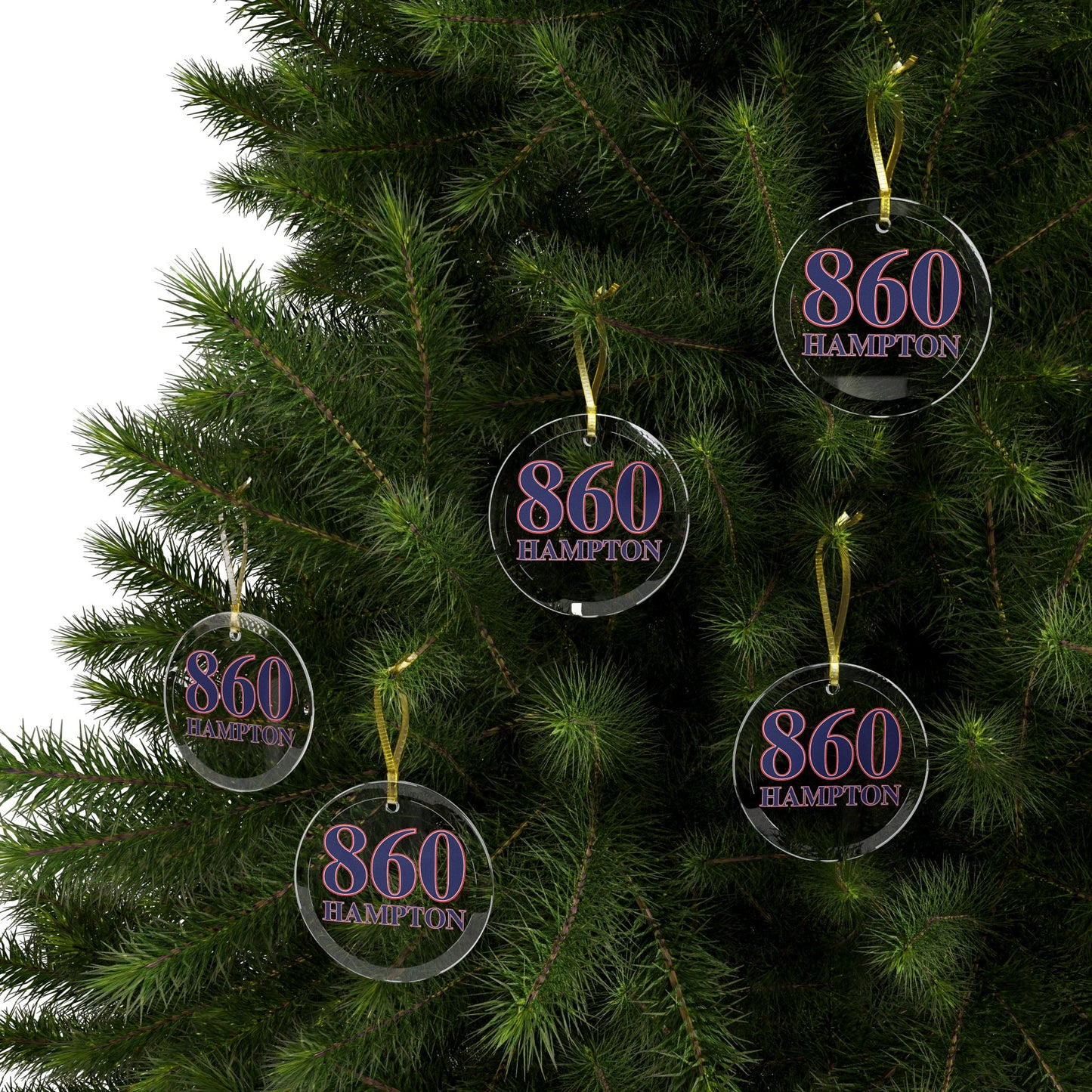 860 Hampton Red, White & Blue Glass Ornaments